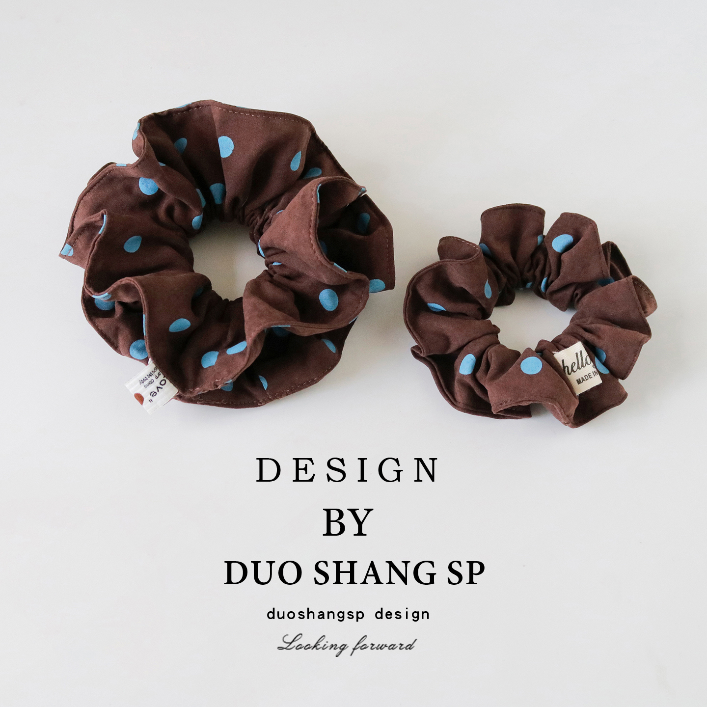 韩国波点撞色大肠发圈露思同款