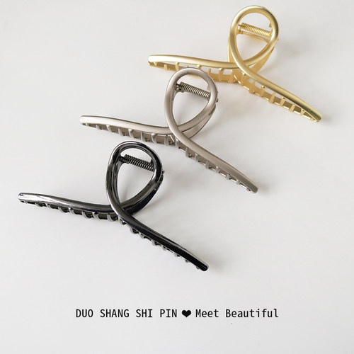 韩国极简风金属抓夹气质鲨鱼夹