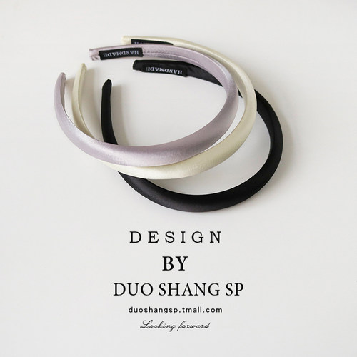 珠光缎面海绵发箍日韩布艺细边