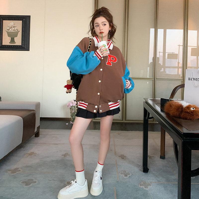 26春款现货!!学院风棒球服黑白撞色257-58245-P145-K198，女装短外套，浙宝257