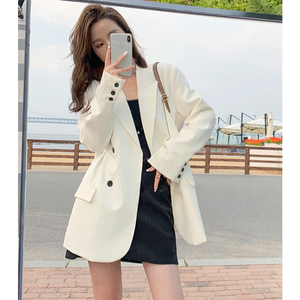 秋款现货！主推有韩版白色宽松休闲西装外套 P115K168,女装西装,浙宝257