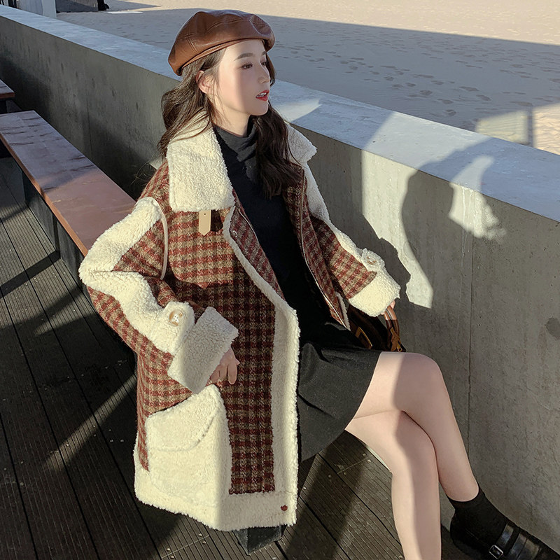 现货加加厚小个子夹羊羔毛加厚毛呢外套P170K248,女装短外套,浙宝257
