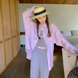 韩系休闲防晒衬衫背心阔腿裤女2025夏季新款小个子减龄，商品下架区，浙宝257