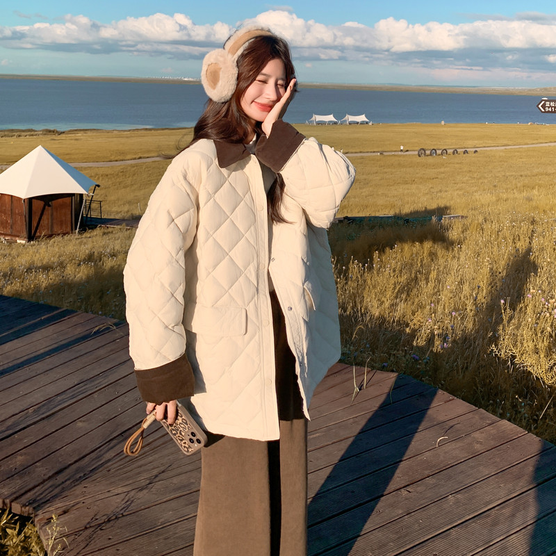 现货！韩系格子绗线加厚棉服257-58373-P195K278，女装棉衣/棉服，浙宝257