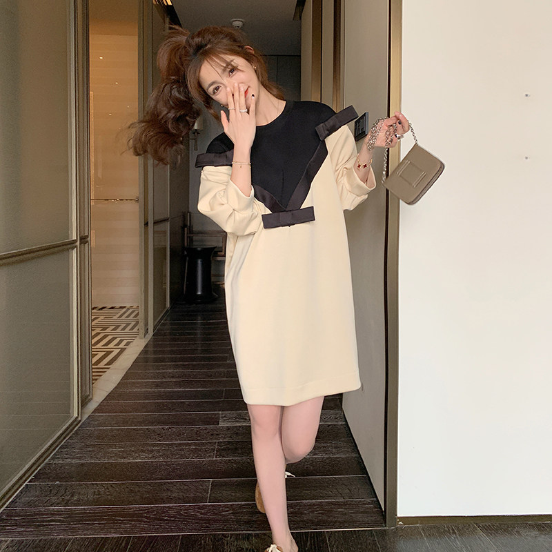 已出货！宽松休闲蝴蝶结连衣裙257-58256-P120K178,女装连衣裙,浙宝257