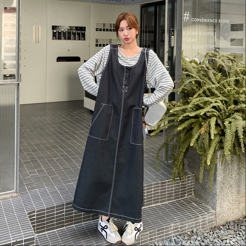 松弛感减龄T恤设计感套装女2025秋季新款显瘦明线背心裙淡人套装,女装套装/套裙,浙宝257