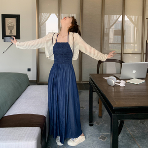 已出货！点击高转化高！吊带+防晒两件套套装257-58265-P155K208,女装连衣裙,浙宝257