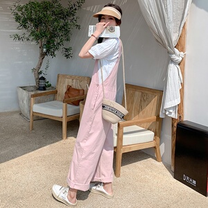 新款转化好！已出大货！！藕粉色牛仔背带裤257-58268-P115K168图片