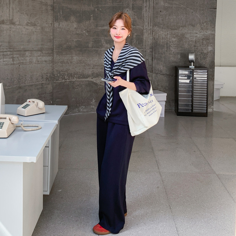 已出大货26春新款！松弛感显瘦套装送披肩257-58532-P195K318，女装运动套装，浙宝257