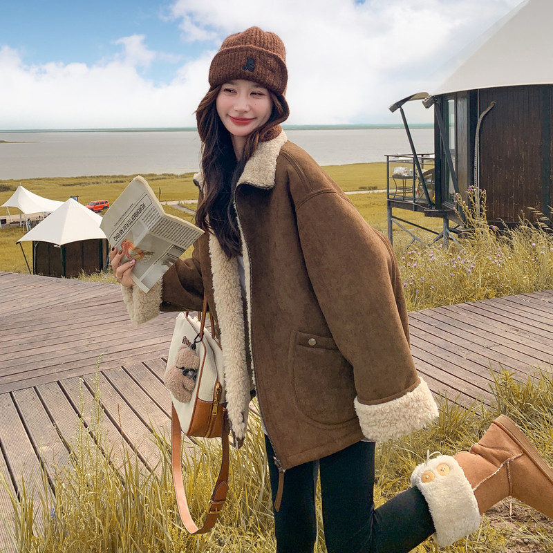@25冬新款两面穿羊羔毛皮草防风保暖257-58525-P235K348,女装短外套,浙宝257