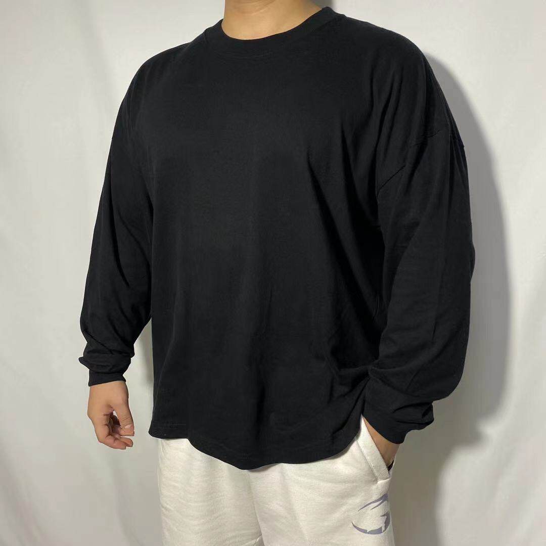 长袖T恤男士纯色打底衫秋冬内搭纯棉卫衣宽松潮大码圆领休闲上衣