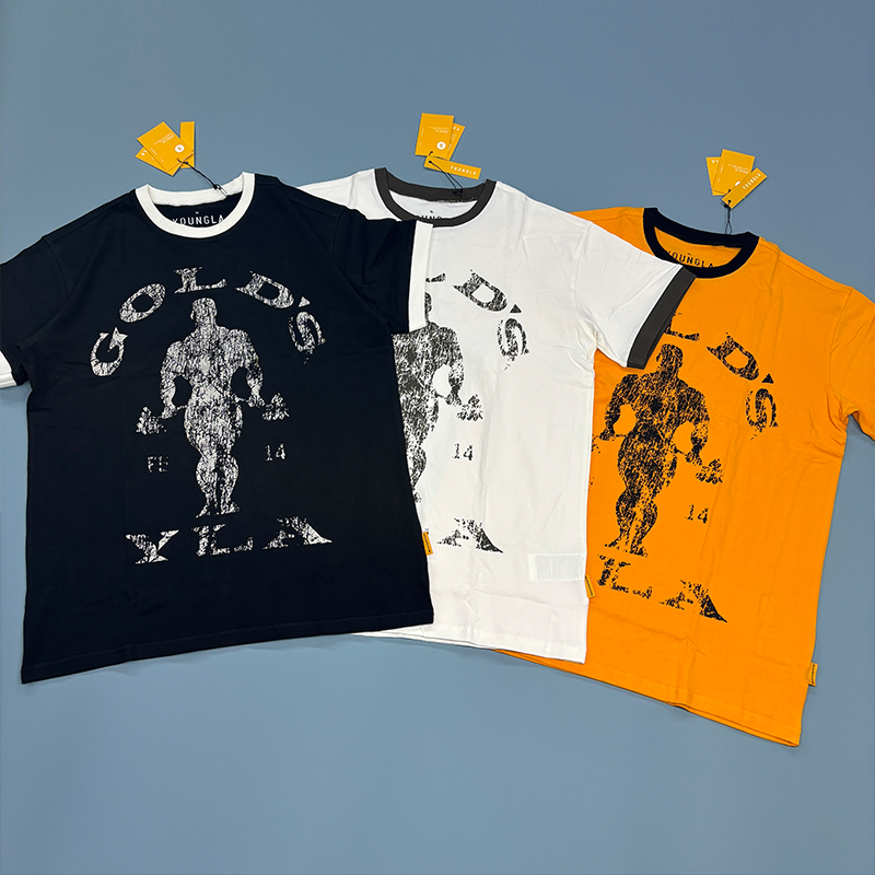 youngLA短袖男棉吸汗透气健身t恤