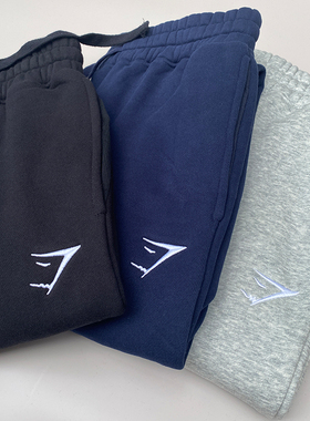 秋冬加绒健身卫裤Gymshark Crest束脚长裤男弹力棉质宽松运动透气