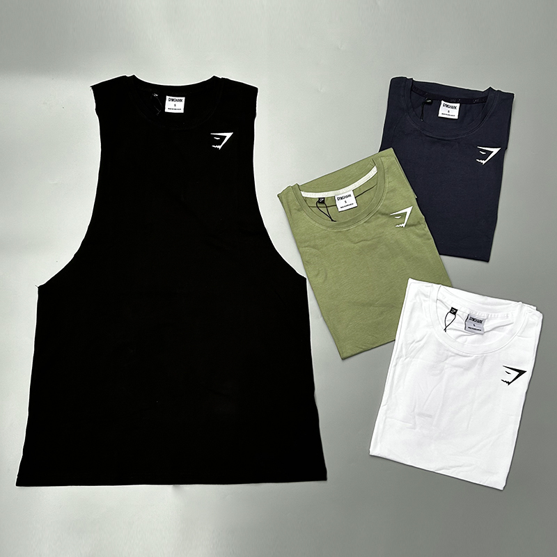 纯色无袖背心宽松透气男健身美式