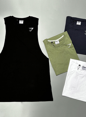 运动背心男夏季纯色圆领无袖工字健身跑步训练服坎肩美式T恤宽松