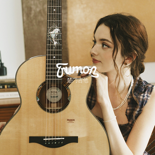 Trumon楚门新一代全单板民谣吉他初学者海豚物语41寸专业电箱