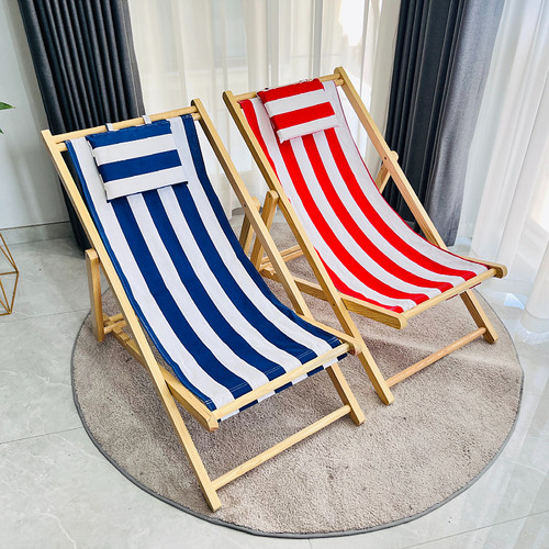 实木沙滩椅帆布折叠躺椅