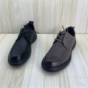 圆头系带复古软皮商务英伦风单鞋 真皮男鞋 男 新款 商场撤柜2025春季