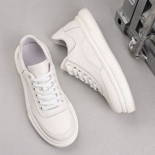 休闲男牛皮高级感子厚底新款板鞋男鞋小白鞋增高欧洲站男生运动鞋