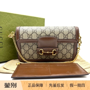 GUCCI古驰Horsebit1955马衔扣腋下包迷你成色98新24714469