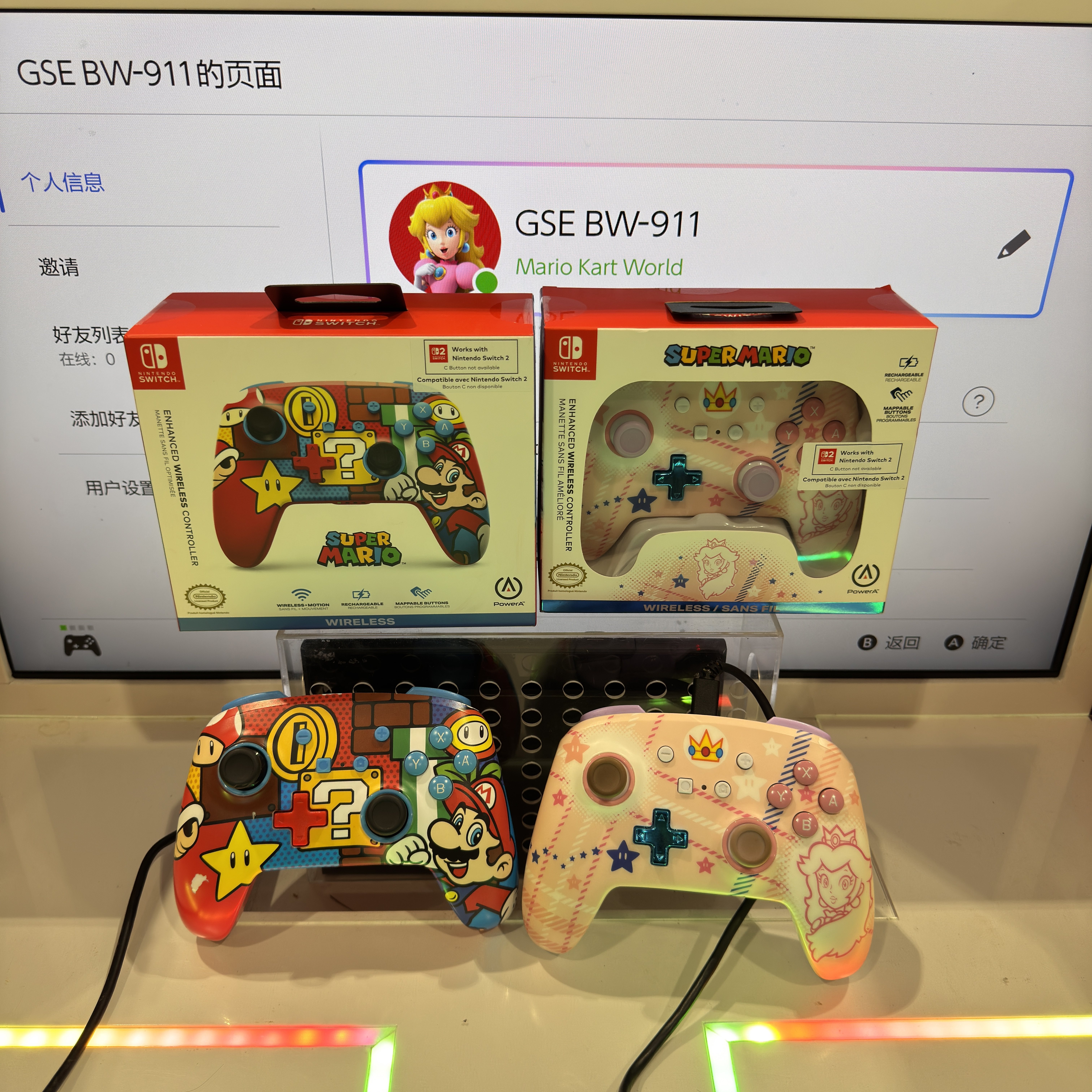 Costco代购正版PowerA任天堂SWITCH无线游戏手柄马里奥桃花公主图片