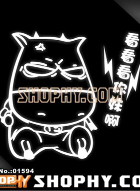 汽车踏板车贴纸反光贴01594－酷域看看看你妹啊魔兽世界