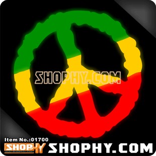 汽车踏板车自行车贴纸反光贴01700反战和平标志