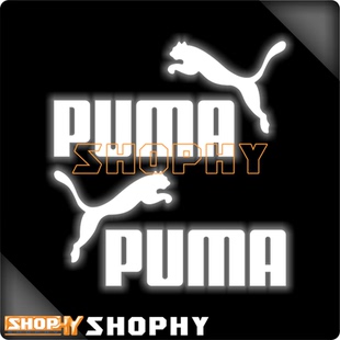 彪马PUMA运动潮牌改装七彩镭射金属色反光荧光摩托汽车贴纸对贴