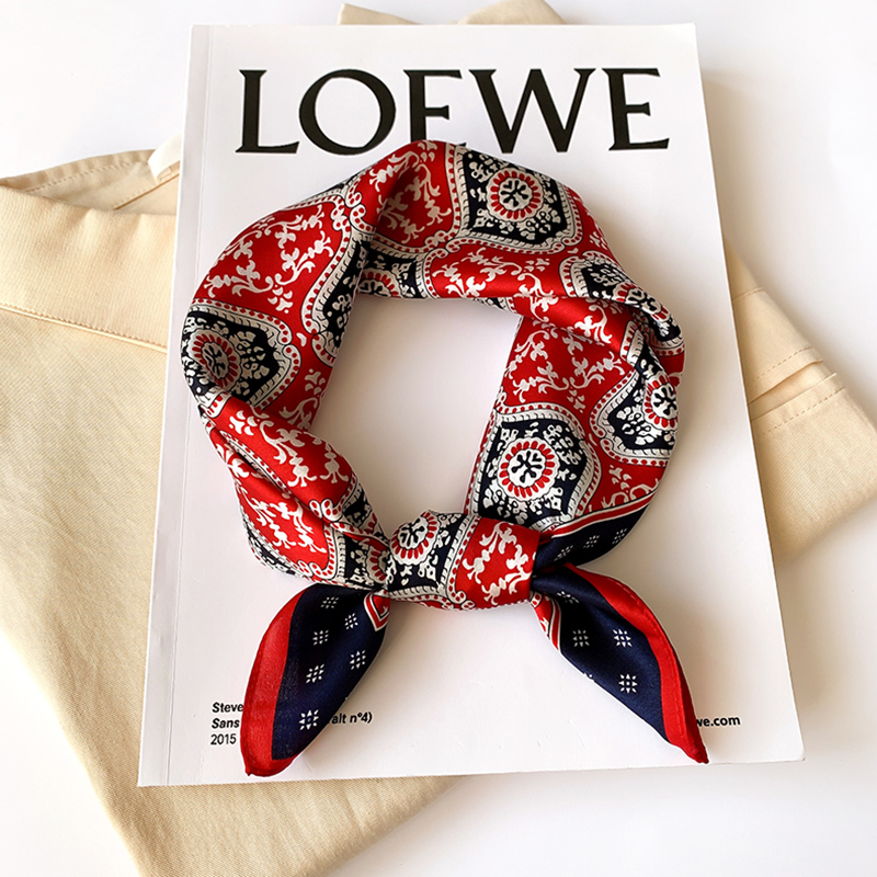 53cm气质图腾桑蚕丝女西装领巾新