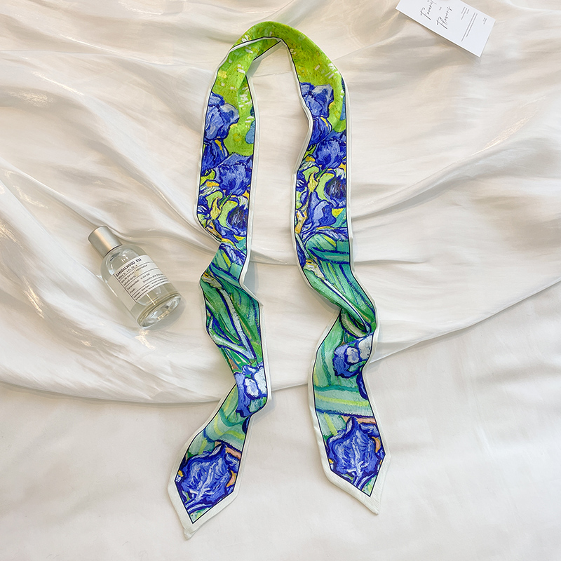 窄细油画发带丝巾小长条