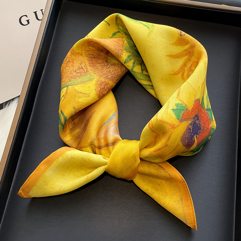 53CM梵高油画发带丝巾小方巾