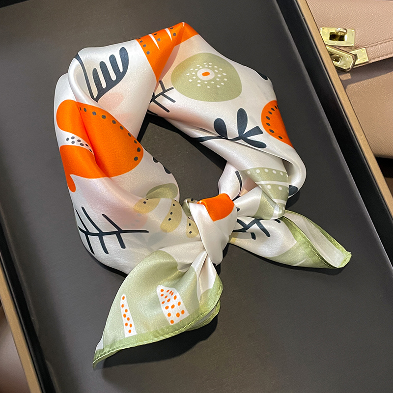 53CM卡通时尚100%桑蚕丝发带丝巾