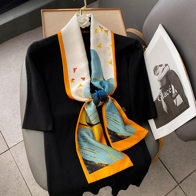 缎面洋气时尚小长条发带丝巾