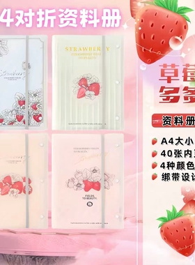 晨光945B4草莓多多对折40页A4资料册文件袋试卷夹