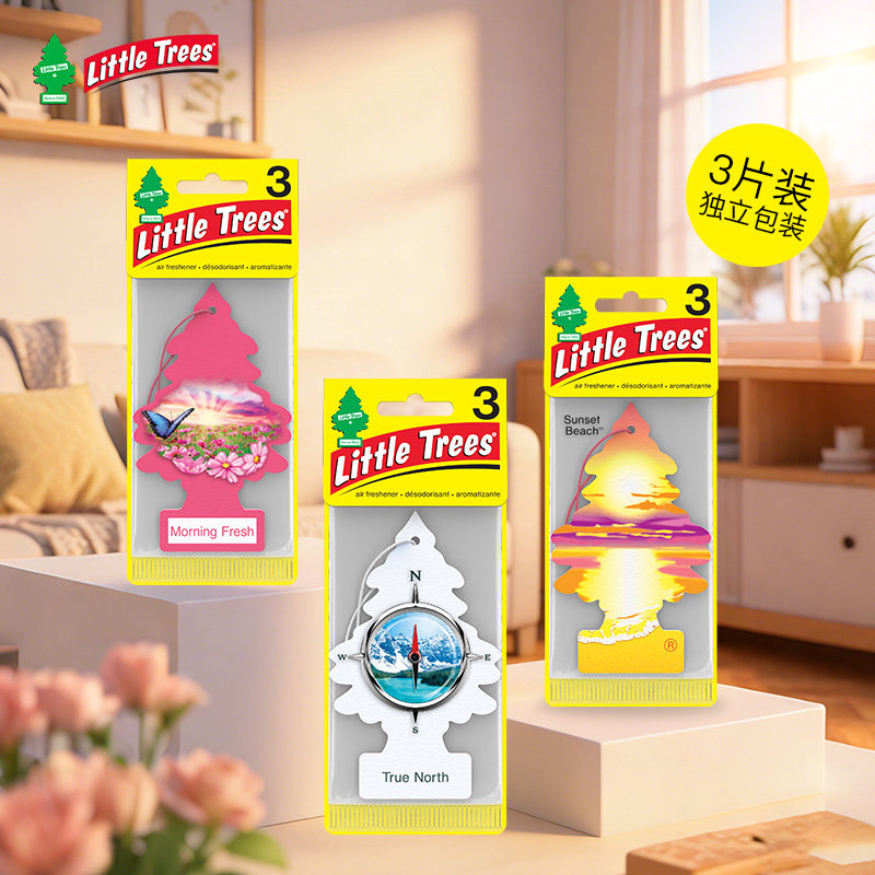 美国小树车载香片3片车载香薰挂件车内除味香氛汽车香水片衣柜女