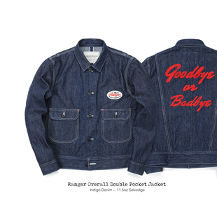Ranger Overall 刺绣双兜牛仔工作夹克原色赤耳丹宁 美式复古外套
