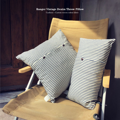 rangervintage复古牛仔条纹抱枕