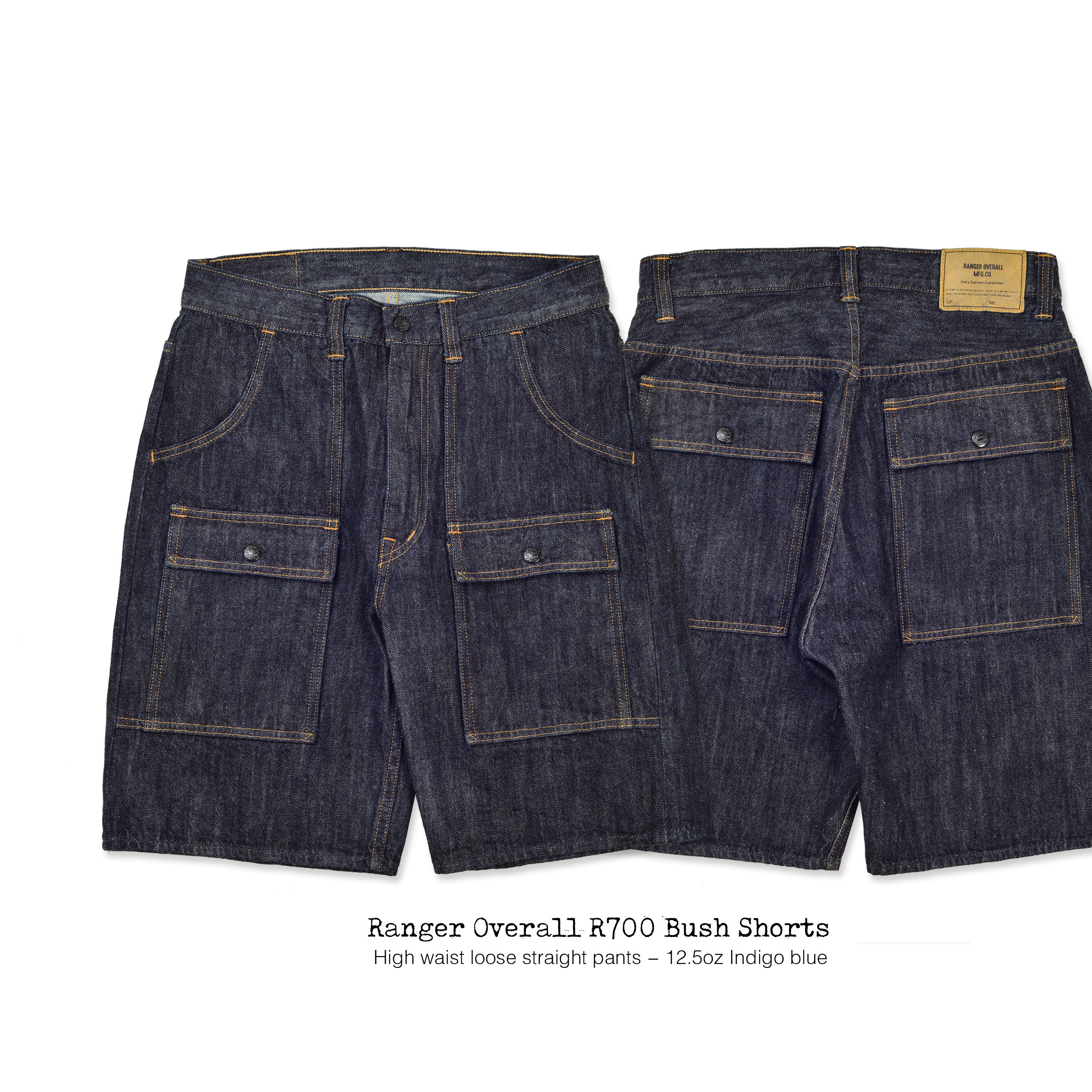 Ranger Overall R700定织12.5oz原色 赤耳牛仔短裤多口袋美式复古