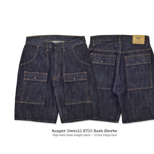 Ranger Overall R700定织12.5oz原色 赤耳牛仔短裤多口袋美式复古