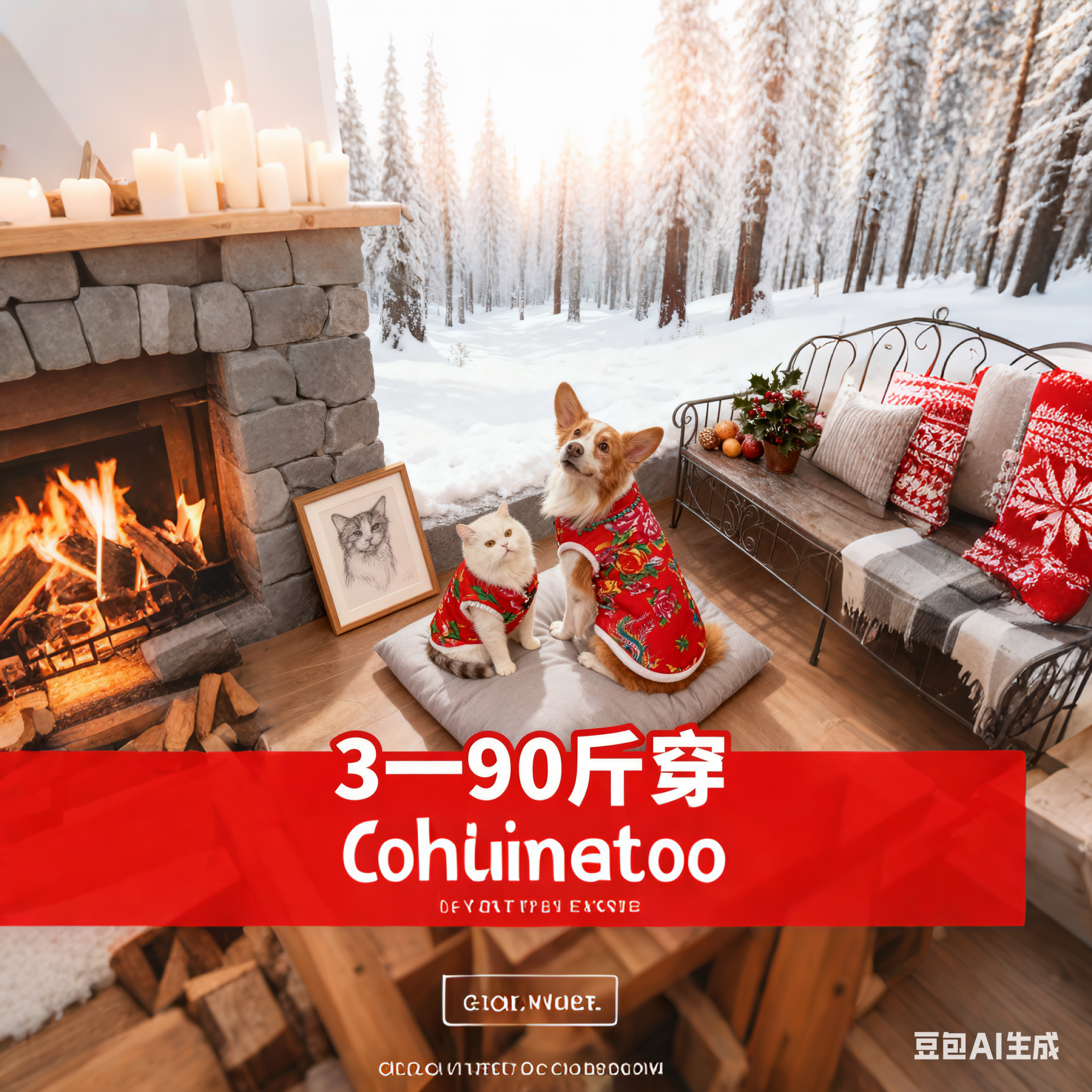 大狗狗衣服秋冬款保暖东北大花棉袄边牧金毛大型犬新年衣服防寒衣