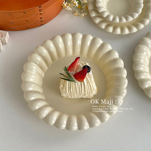 高颜值西餐盘子菜盘家用陶瓷餐盘甜品盘深盘圆盘早餐盘平盘意面盘