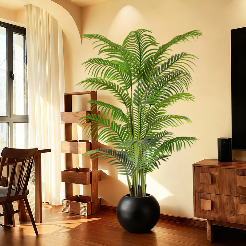 客厅大型落地摆件仿真绿植散尾葵中古风电视柜旁边装饰品大件落地
