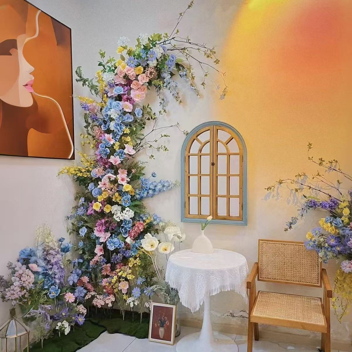 莫奈花园造景玫瑰花瀑布墙