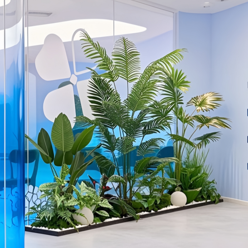 仿真綠植組合造景樓梯下商
