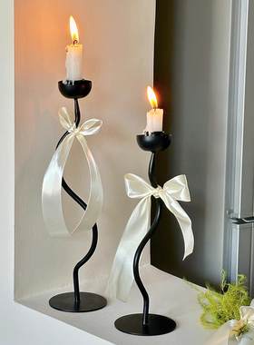 欧式蝴蝶结法式铁艺烛台