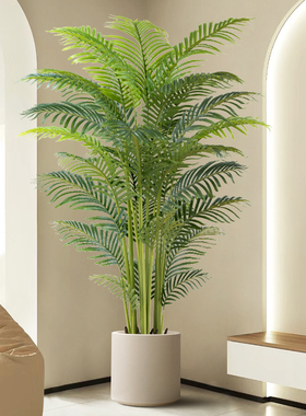 彷真绿色植物高端轻奢散尾葵落地盆栽假花树室内客厅彷生植物装饰