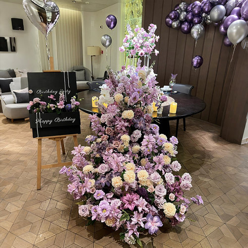 瀑布桌花高级感桌面仿真花客厅餐桌摆件订婚宴假花装饰摆设假植物