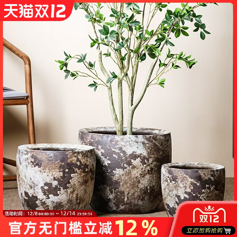 景德镇侘寂风陶瓷大花盆