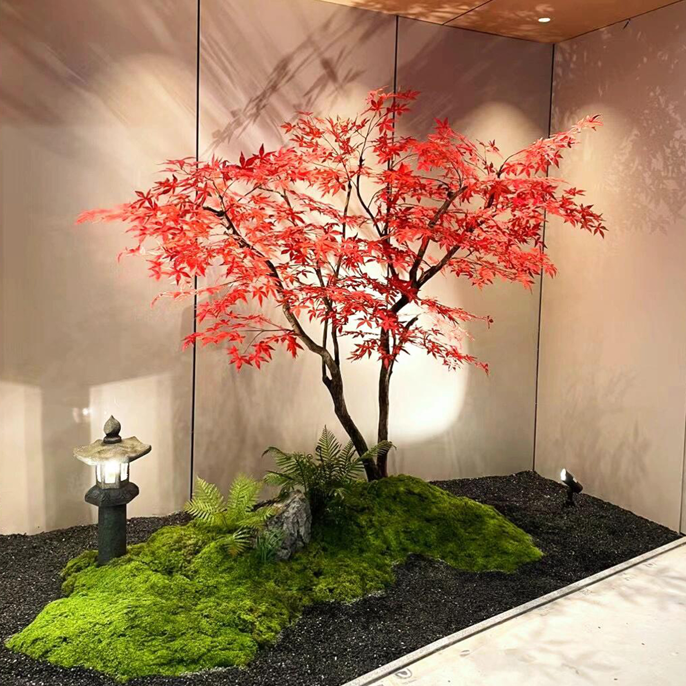 仿真绿植红枫树造景高端轻奢大型假树室内景观摆件植物高级感定制