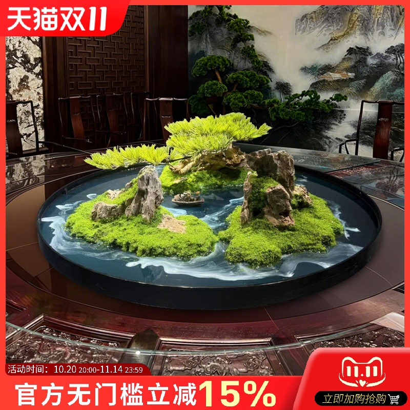 餐桌转盘中间摆花装饰摆件